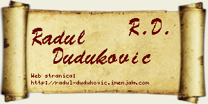 Radul Duduković vizit kartica